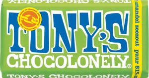 Tony's Chocolonely Amandel Zeezout Puur Chocolade reep 51% 180g bij Jumbo
