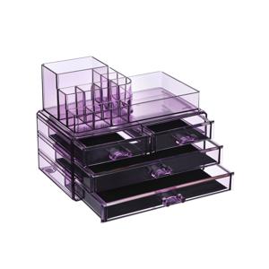 Cosmetische organizer met 4 lades, Lavendel kleuren