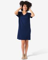 HEMA Damesnachthemd viscose donkerblauw (donkerblauw)