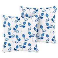 Beliani-TORBORA-Tuinkussen set van 2-Blauw|Wit-45 x 45 cm-Polyester