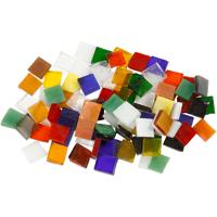 Creativ Company Glas mozaiek tegels, afm 10x10 mm, dikte 3 mm, ca. 700 stuk, 454 gr/ 1 doos