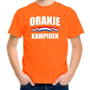 Oranje t-shirt Holland / Nederland supporter oranje kampioen EK/ WK voor kinderen S (122-128)  -