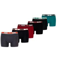 Puma Boxershorts Dual Logo 6-pack Burgundy / Seagreen / Black-XL Puma Boxershorts Dual Logo 6-pack Burgundy / Seagreen / Black-XL