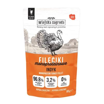 WIEJSKA ZAGRODA Monoproteïne Kalkoenfilets - Natvoer voor katten - 85 g