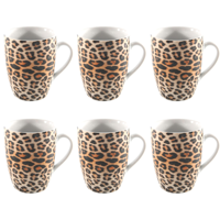 Studio Tavola Mokken Leopard 340 ml - 6 stuks