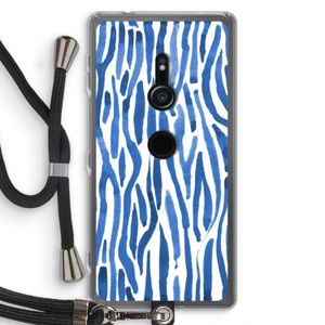 Blauwe nerven: Sony Xperia XZ2 Transparant Hoesje met koord