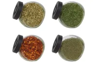 Cookinglife Kruidenpotjes Glas Zwart 175 ml - 4 Stuks