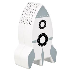 Home Deco Kids Nachtlampje - Raket met muurprojectie - aan/uit knop - 15 cm