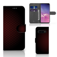 Samsung Galaxy S10 Plus Telefoon Hoesje Geruit Rood - thumbnail