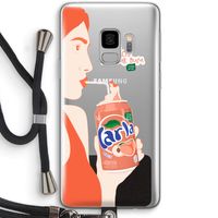 Peach please!: Samsung Galaxy S9 Transparant Hoesje met koord