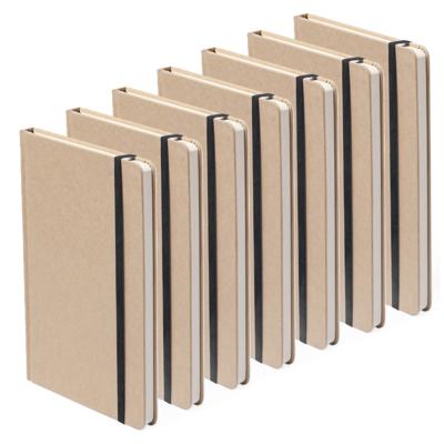 Notitieblok - Set van 6x stuks - luxe - met elastiek - notitieboekje - A5 formaat - 100 bladzijdes