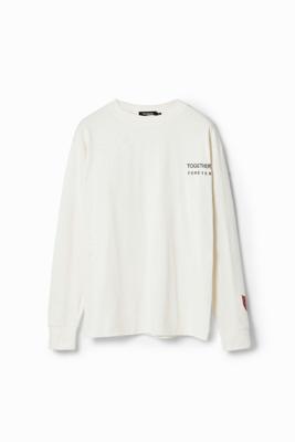 Arty T-shirt met teksten - WHITE - L