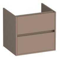 Brauer Adore - Onderkast - 60 cm - met 2 Softclose Lades Greeploos en 1 Sifon Uitsparing - Mat Mokka