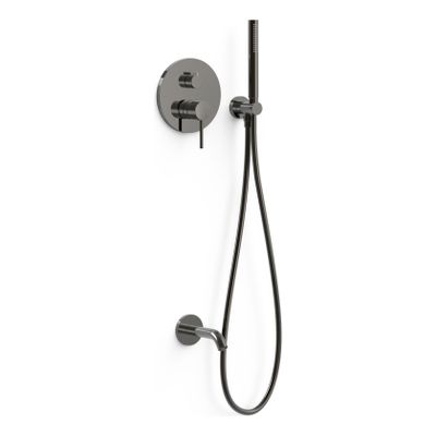 Badkraan Tres Study | Inbouw | Mengkraan | Incl.Inbouwdeel | 2-weg | Rond | Zwart metallic