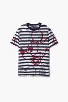 Gestreept T-shirt en Mickey - WHITE - L Gestreept T-shirt en Mickey - WHITE - L