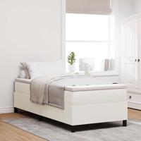 Boxspring bed Crème 100 x 200 cm Katoenen stof