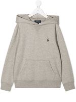 Ralph Lauren Kids sweat à capuche à logo brodé - Gris