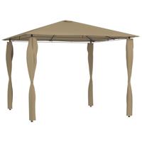 VidaXL Prieel met paalhoezen 160 g/m² 3x3x2,6 m taupe