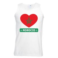 Marokko hart vlag singlet shirt/ tanktop wit heren