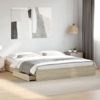 Bedframe met lades bewerkt hout sonoma eikenkleurig 180x200 cm
