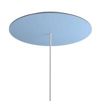 Grote plafondkap 1 uitgang lichtblauw 40 cm