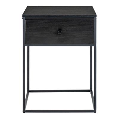 Joseph - Nachtkastje - zwart - staal en MDF - 40x40x55 cm