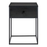 Joseph - Nachtkastje - zwart - staal en MDF - 40x40x55 cm