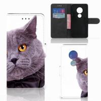 Motorola Moto G7 Play | Telefoonhoesje | Met pasjeshouder | Kat