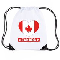 Nylon sporttas Canada hart vlag wit   -