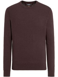 Zegna pull en laine à col rond - Marron