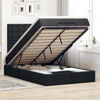 Ottoman bed met matras en LED's 120x200cm stof zwart