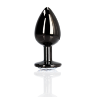 Ouch! by Shots Ronde Edelsteen Butt Plug - Groot - Gunmetal/Diamant