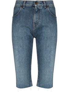 Saint Laurent short en jean à taille haute - Bleu