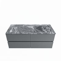 MONDIAZ VICA-DLUX 120cm badmeubel onderkast Plata 4 lades. Inbouw wastafel CLOUD rechts 1 kraangat, kleur Lava. - thumbnail