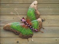 Wanddecoratie vlinder groen