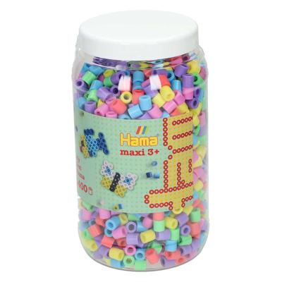 Hama strijkkralen maxi in pot - pastelmix (050), 1400st.
