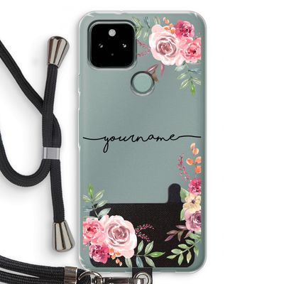 Rozen: Pixel 5 Transparant Hoesje met koord