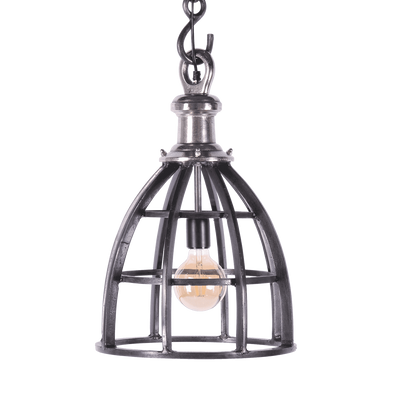 Industriële Hanglamp Ramo 70 cm 1 Lichts Faded Grey Met Ruw Nickel