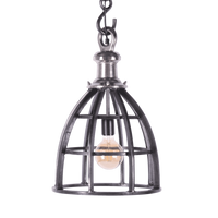 Industriële Hanglamp Ramo 70 cm 1 Lichts Faded Grey Met Ruw Nickel - thumbnail