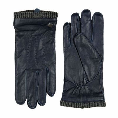 Leren handschoenen heren met wollen manchet model Thornbury