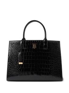 Burberry petit sac cabas Frances à effet peau de crocodile - Noir