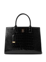 Burberry petit sac cabas Frances à effet peau de crocodile - Noir - thumbnail