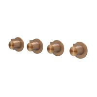 Afbouwdeel IVY Tribe Inbouwthermostaat 3 Stopkranen Symmetry Met Ronde Rozetten RVS316 Geborsteld Mat Koper PVD IVY