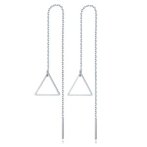 Zilverkleurige Triangle Oorbellen Dames Ketting van Edelstaal
