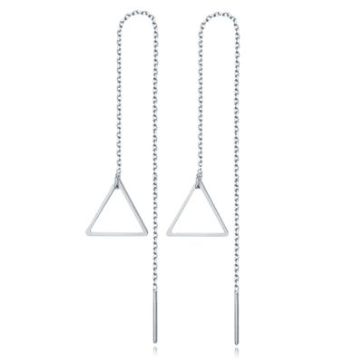 Zilverkleurige Triangle Oorbellen Dames Ketting van Edelstaal