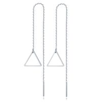 Zilverkleurige Triangle Oorbellen Dames Ketting van Edelstaal Zilverkleurige Triangle Oorbellen Dames Ketting van Edelstaal