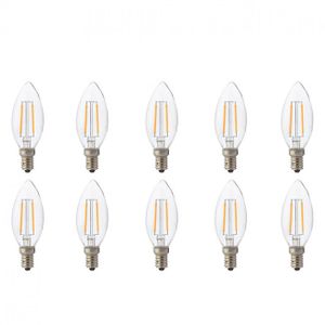 LED Lamp 10 Pack - Kaarslamp - Filament - E14 Fitting - 2W - Natuurlijk Wit 4200K