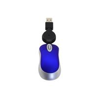 Mini computer muis intrekbare USB-kabel optische Ergonomic1600 DPI Portable kleine muizen voor laptop (blauw)