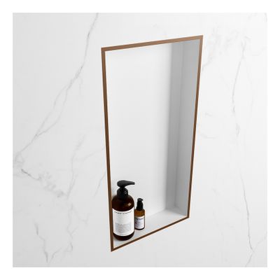 Wandnis Solid Surface Easy | In- en opbouw | 30x60x8 cm | 1 vak | Rust/Talc