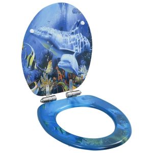 VidaXL Toiletbril met soft-close deksel dolfijn mdf